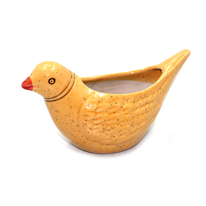Maceta Pequeña de Cerámica en Forma de Pájaro de Color Amarillo para Decoración de Mesa de Salón, Hecha a Mano, al por Mayor - Product Image 1