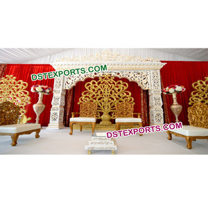 แผงฉากหลังเวทีดอกไม้สำหรับงานแต่งงานเสาไฟเบอร์สำหรับ vivah - Product Image 1