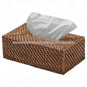 Großhandel Rattan Tissue Holder Cover/Natural Tissue Holder Box hergestellt in VietNam