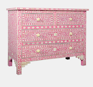 Rustic Solid <b>Wood</b> Bone Inlay <b>Chest</b> of Drawers Elegant Farmhouse Style Kitchen Cabinets for Home Entryway or Bathroom <b>Storage</b> - Product Image 2