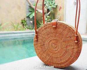 En gros Qualité D'exportation!! Grande Taille Rotin Cercle Rond Sacs À Main D'été Traditionnel Mode Design Ethnique de Bali - Product Image 2