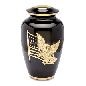 American Pride Urne funéraire en métal de crémation de couleur noire pour cendres Urnes funéraires commémoratives pour adultes au design exclusif - Product Image 3