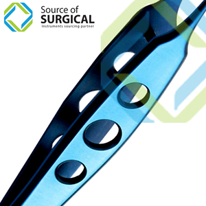 Pinzas para cejas recubiertas de titanio azul con pinzas para pestañas de Punta puntiaguda - Product Image 3