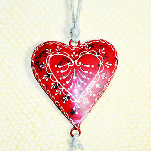 Rojo hinchado al por mayor corazón de metal de hierro de metal para la decoración del hogar - Product Image 3