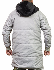 Chaqueta Parka de estilo acolchado cortavientos con cuello redondo de alta calidad para hombre, tela larga de satén, capucha de piel extraíble ecológica, primavera caliente - Product Image 4