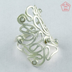 Anillo de Plata de Ley 925 con Circonita Cúbica, Hermoso Diseño, Mayorista de la INDIA - Product Image 2