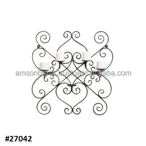 Support de bougie mural en fer noir, chandelier suspendu - Product Image 4