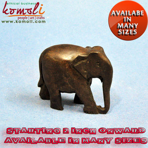 ของที่ระลึกช้างไม้แกะสลักด้วยมือ งานแกะสลักไม้แบบดั้งเดิมจากอินเดีย ของสะสมตกแต่ง ของขวัญ หรือของประดับตกแต่งบ้าน - Product Image 2