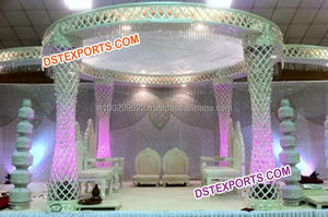 Último Modelo de Mandap de Cristal Plateado para Bodas, Mandap de Fibra de Cristal para Bodas, Fabricante de Mandaps para Bodas Indias CALIFOERNIA - Product Image 4
