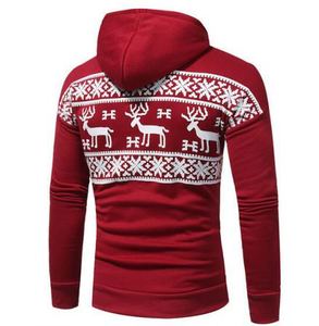 Shemax 2023 invierno pulóver Sudadera con capucha de alta calidad personalizado al por mayor Venta caliente Navidad copo de nieve ciervo estampado en tela Jersey - Product Image 4