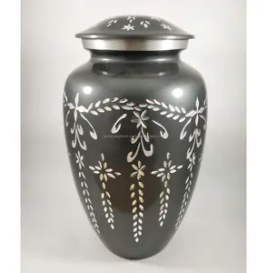 Modern Style Metal Adult Cremation Urn With Slate Spray Paint Finishing Diamond Cutting Design High Quality For Funeral Services