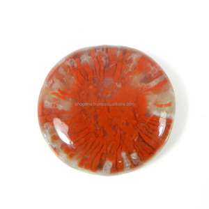 Utah Coral 19mm cabujón redondo 14,90 Cts Fabricación de piedras preciosas sueltas para joyería - Product Image 1