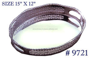 Plat carré en métal fini antique plat en aluminium plat de service en métal pour restaurant et hôtel fait à la main - Product Image 6