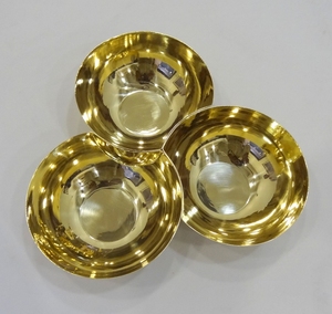 Serveur de condiments à joint à 3 sections en laiton de qualité supérieure bol de service martelé décoratif fantaisie pour Offre Spéciale de fête plat de luxe - Product Image 2