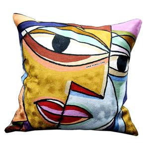 Funda de cojín de ala derecha, tejido a mano, picasso, diseño bordado - Product Image 1
