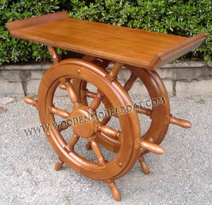 จัดส่งแบบไม้สองชั้นโต๊ะล้อเรือรูปแบบงานฝีมือสไตล์ยุโรปคุณลักษณะภูมิภาคเทคนิคทาสีของขวัญบ้าน - Product Image 3