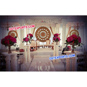 กรอบทรงกลมสำหรับงานแต่งงาน,แผงฉากหลังทรงรีสีทองสำหรับงานแต่งงาน - Product Image 1