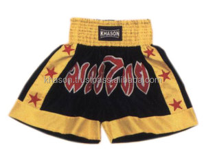 Short d'entraînement MMA de haute qualité avec logo personnalisé et design brodé motif solide bouton décoration haut short de boxe - Product Image 1