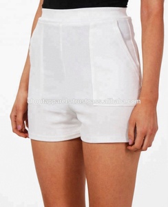 New Booty Sports Wear Mujeres Venta al por mayor Pantalones cortos de sudor en blanco, Mujeres High Wasted Pocket Nylon Poliéster Algodón Pantalones cortos transpirables - Product Image 2