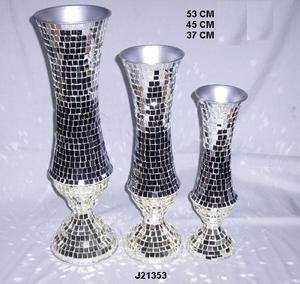 Mosaico de Chips de vidrio hecho a mano, florero de hierro para decoración del hogar, florero para fiesta, boda, sala de estar, maceta de decoración - Product Image 5