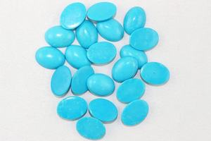Collection de pierres précieuses en turquoise naturelle de qualité AAA, 185 carats, 21 pièces, forme ovale lisse, bleu ciel, effet étoile scintillante, 13x18 mm - Product Image 2