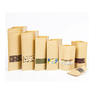 Polismarts finestra trasparente pacchetto cibo Snack marrone carta Kraft cerniera pacchetti/ - Product Image 4