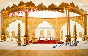 Mandap en bois sculpté à la main élégant pour mariage, ensemble de mandap en bois sculpté à la main traditionnel, mandap en bois sculpté pour mariage en Australie - Product Image 4