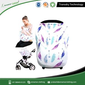 Best Quality Organic Cotton Muslin Baby Car Seat Nursing Cover - Product Image 5