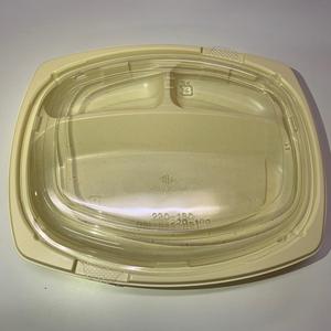 Paquete de alimentos ovalado desechable para llevar 3 compartimentos caja Bento de plástico producto japonés - Product Image 1