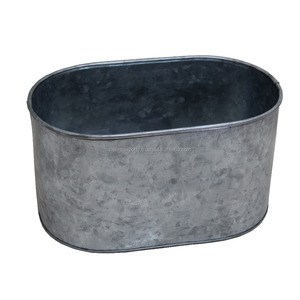 กระถางใส่ดอกไม้ในบ้านและสวนทรงรีใช้กลางแจ้งชุบสังกะสีทันสมัยขนาดใหญ่สำหรับวางโชว์ของในอาคาร - Product Image 1