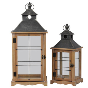 Lanternes de bougie en bois suspendues classiques de meilleure qualité avec dessus en finition pour intérieur et extérieur, décoration de maison indienne - Product Image 1