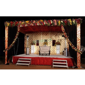 Wedding Stage Gold <b>Crystal</b> Leather Backdrop <b>Frames</b> Gold Leather Panel Indian Leather Panel - Product Image 1