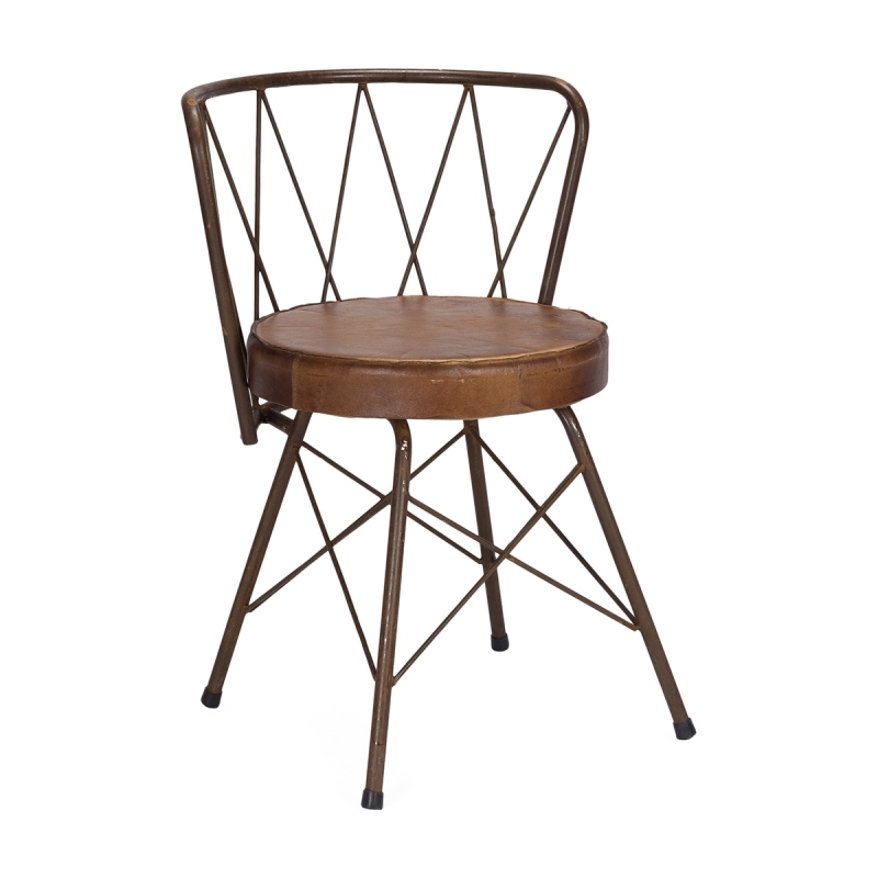 Classic design industrial style Iron,Wood & Rattan Chair