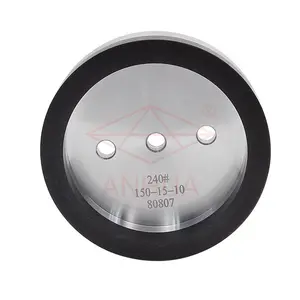 ANHUA verbeterde aluminium base black resin wheel voor glas rand slijpen voor dubbele edger machine voor Bottero/ZXM/ ENKONG