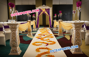 Décoration d'événement décoration d'allée de mariage entrée d'allée de couleur personnalisable durable en fibre de verre moderne - Product Image 4