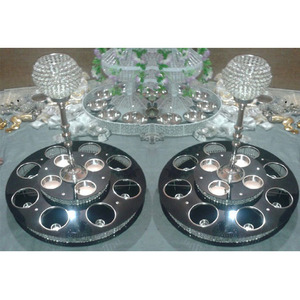Crystal Lazy Susan Platines Décoration de mariage Centres de table en cristal Fabricant et exportateur USA Vente en gros de décoration - Product Image 1