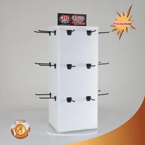 Rotating Acrylic Mobile Phone Accessories Display shelf With hooks