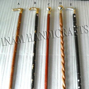 Bastones de madera hechos a mano de calidad extrema con mango de latón, hermoso bastón decorativo para caminar para senderismo, novedad de 2022 - Product Image 3