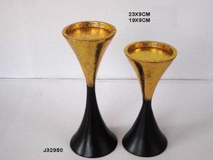 Bougeoir pilier de Noël en aluminium coulé à deux tons décoration de table à chaud pour la maison autres bougeoirs lanternes bocaux - Product Image 2