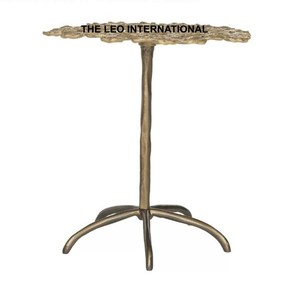 Mesa de Centro de Metal y Aluminio con Logotipo Personalizado, Nueva Tendencia, Acabado Dorado Antiguo de Alta Calidad, Decoración para el Hogar - Product Image 1