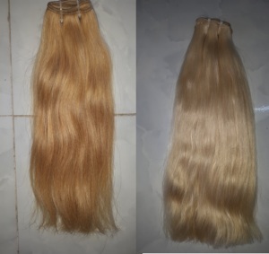 100% extensions de cheveux vietnamiens vierges brutes trame de cheveux humains Style de vague droite soyeuse longueurs étirées 28-30 pouces couleur blonde - Product Image 3