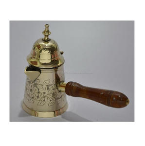 หม้อกาแฟทองเหลือง ibrik ตุรกีเครื่องครัวอาหรับชุดชาและกาแฟ - Product Image 1