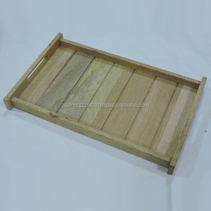 Bandejas de acero y madera perlada y epoxi de alta calidad con mango de metal Nuevo diseño para restaurante de hotel en casa-Vajilla usada - Product Image 4