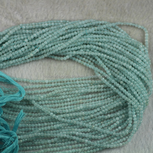 Perles rondes en pierre turquoise, pierres de Jade bleu clair, vente en gros - Product Image 1