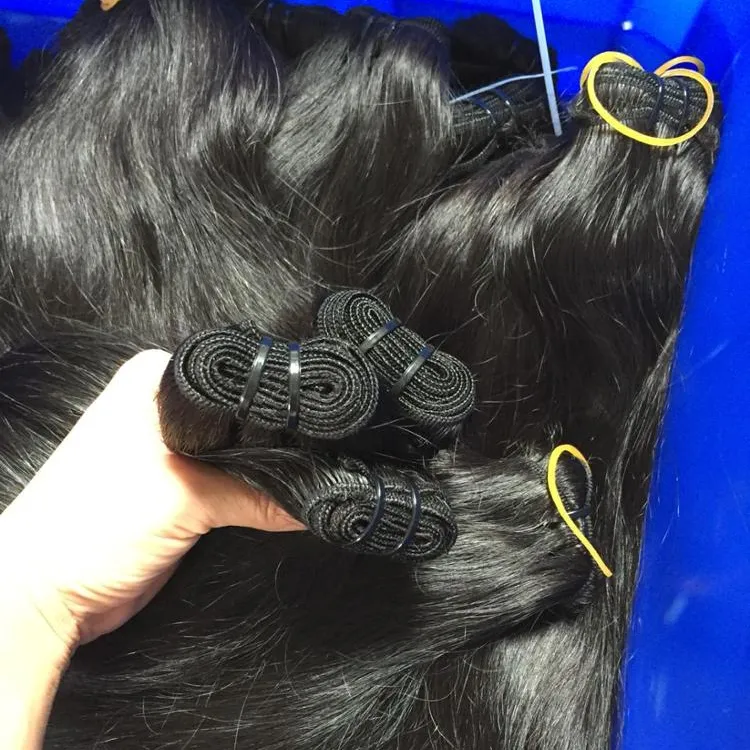 Hot !! double drawn hair weave raw hair 100% virgin human hair from Nguyen Thi Nhi household