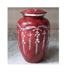 Nouvelles urnes funéraires en laiton/aluminium pour cendres humaines, motif en dentelle turquoise royale, style américain/européen - Product Image 3