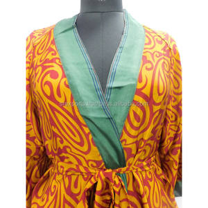 Kimono en soie moutarde pour femme Vêtements de nuit respirants - Product Image 4