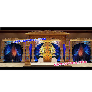 Mandap en Fiber, jasthani, judha Akbar, jeux de mariage, couleur or, 1 pièce - Product Image 1