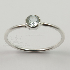 Đá Quý TOPAZ Xanh Tự Nhiên, GARNET, PERIDOT, ONYX, CRYSTAL & SMOKY QUARTZ Đá Quý 925 Sterling Silver Stackable Nhẫn Kích Thước Biến Thể - Product Image 1