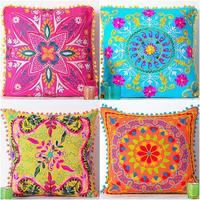 Taies d'oreiller Suzani carré oreiller fait à la main ouzbek housse de coussin en gros tendance brodé broderie 100% coton ALIKCC0278
